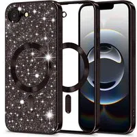 Custodia MagSafe per Apple iPhone 17e / 16e, Techsuit, Luxury Glitter, Nera — 3