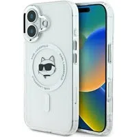 Custodia MagSafe per Apple iPhone 16 Plus, Karl Lagerfeld, IML Metal Choupette's Head, Bianca. — 3