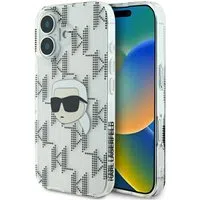 Custodia per Apple iPhone 16, Karl Lagerfeld, IML Luxury Electroplated Karl's Head, Trasparente — 3