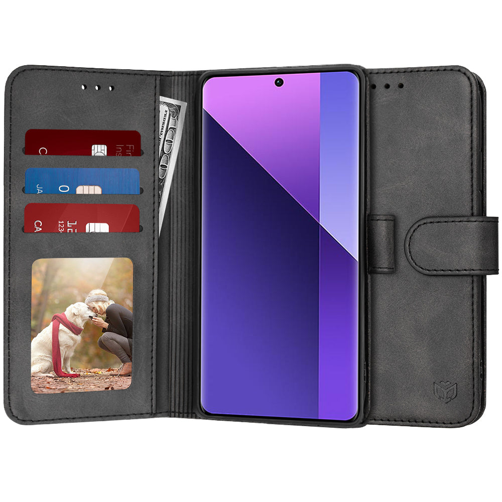 Custodia per Xiaomi Redmi Note 13 Pro+, Techsuit, Diary Book, Nera