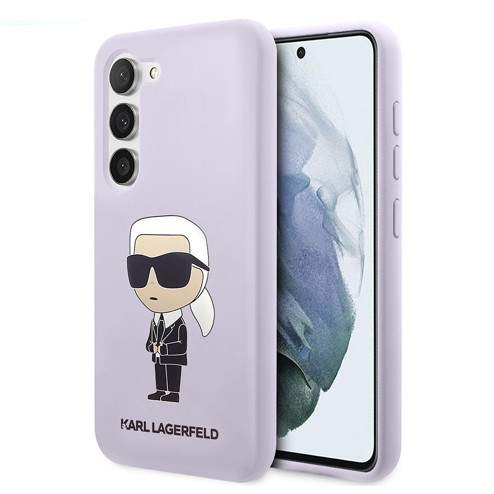 Karl Lagerfeld Custodia per Samsung Galaxy S23+ S916, Karl Lagerfeld, Silicone Ikonik Karl, Viola