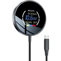 Caricabatterie Wireless Yesido DS28 Display, 15W, 1.67A, Nero — 3