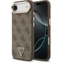 Custodia per Apple iPhone 17 Air, Guess, Logo Triangolo 4G, Marrone Dorato — 3