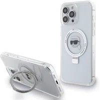 Custodia MagSafe per Apple iPhone 15 Pro, Karl Lagerfeld, Ring Stand Karl's Head, Bianca — 3