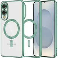 Custodia MagSafe per Samsung Galaxy S25 Edge S937, Techsuit, Luxury Crystal, Verde Chiaro — 3