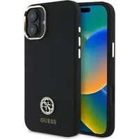 Custodia per Apple iPhone 16, Guess, Logo Strass 4G, Nera — 3