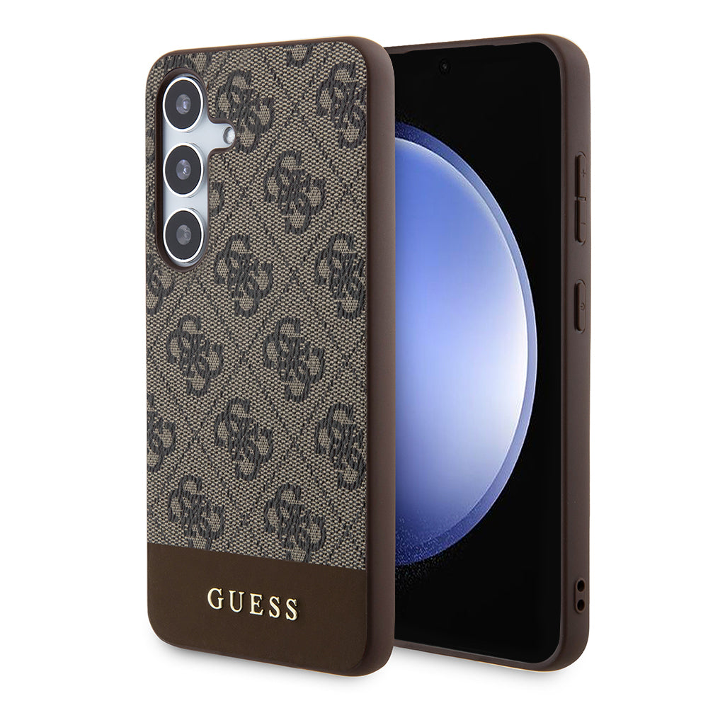 Guess Custodia per Samsung Galaxy S24+ S926, Guess, 4G Stripe, Marrone