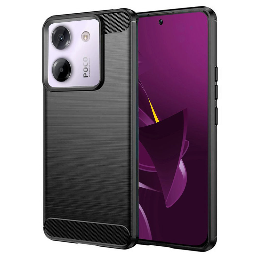 Custodia per Xiaomi Poco M7 Pro 5G, Techsuit, Carbonio, Nera