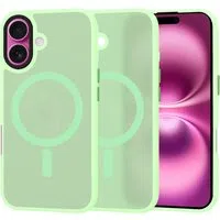 Custodia MagSafe per Apple iPhone 16 Plus, Techsuit, HaloFrost, Verde Chiaro — 3