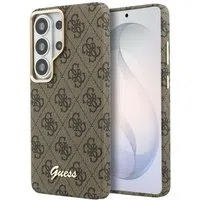 Custodia MagSafe per Samsung Galaxy S26 S942, Guess, 4G Script Logo, Marrone — 3