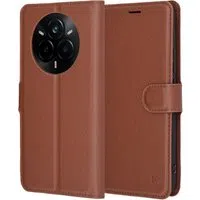Custodia per Realme 14 Pro, Techsuit, Leather Folio, Marrone — 3