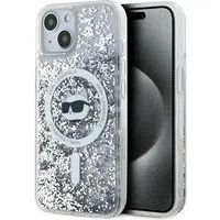 Custodia MagSafe per Apple iPhone 14, Karl Lagerfeld, Liquid Glitter Choupette's Head, Trasparente — 3
