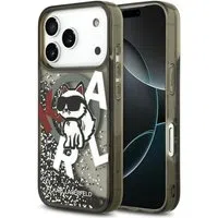 Custodia MagSafe per Apple iPhone 17 Pro, Karl Lagerfeld, Liquid Glitter Choupette Logo, Nera — 3