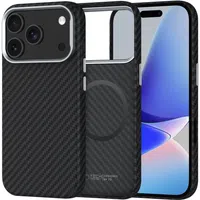 Custodia MagSafe per Apple iPhone 17 Pro Max, Tech-Protect, Ion Carbon, Nera — 3
