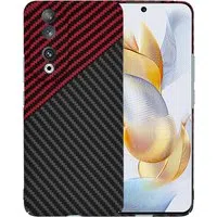 Custodia per Honor 90, Techsuit, Carbonite FiberShell, Nero Rosso — 3