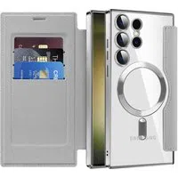 Custodia MagSafe per Samsung Galaxy S23 Ultra S918, Techsuit, SmartMag Book, Grigio — 3