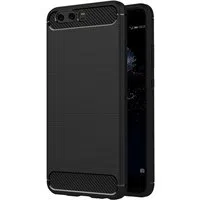 Custodia per Huawei P10 Plus, Techsuit, Carbonio, Nera — 3