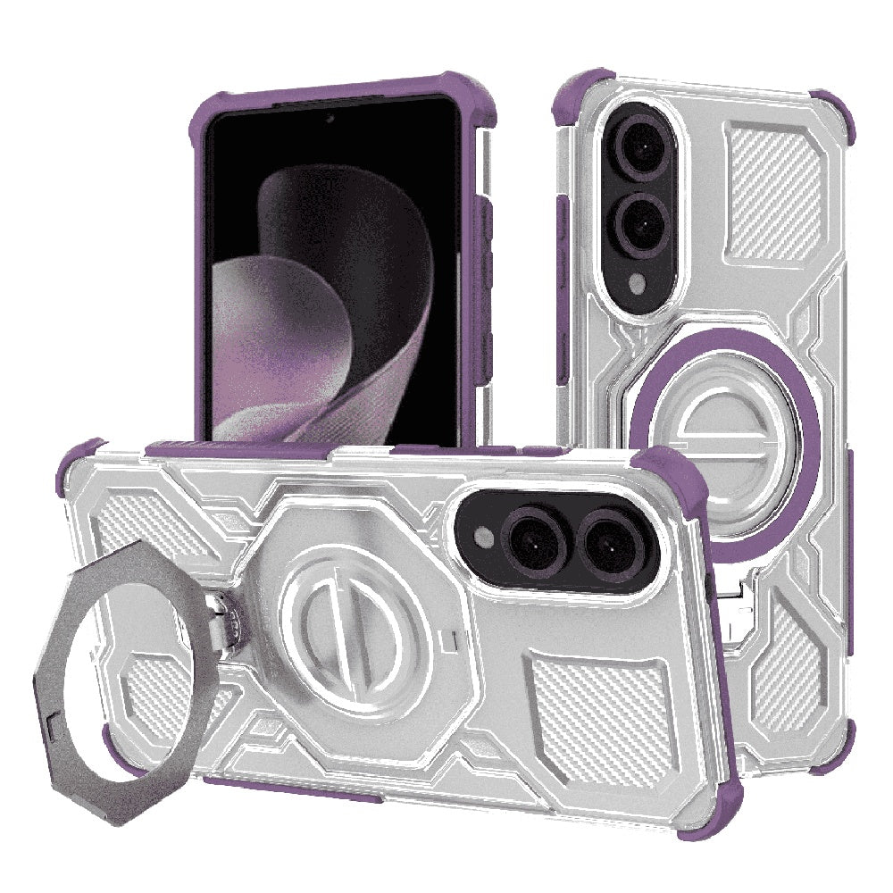 Techsuit Custodia per Samsung Galaxy S25 Edge S937, Techsuit, Carbon Shield Pro, Viola