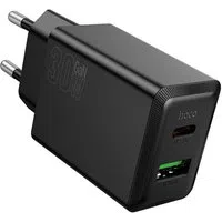 Caricabatterie da Rete HOCO N71, 30W, 3A, 1 x USB-A - 1 x USB-C, Nero — 3