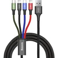 Cavo di Ricarica USB-A - 2 x Lightning / microUSB / USB-C Baseus Rapid 4in1, 20W, 1.2m, Nero CA1T4-A01 — 3