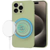 Custodia MagSafe per Apple iPhone 15 Pro Max, Techsuit, SoftFlex, Matcha — 3