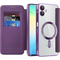 Custodia MagSafe per Samsung Galaxy A06 A065, Techsuit, SmartMag Book, Viola — 3