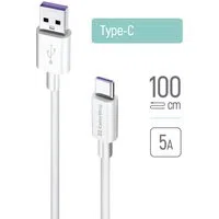 Cavo Dati e Ricarica USB-A - USB-C ColorWay CW-CBUC019, 18W, 1m, Bianco — 3