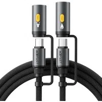 Cavo Dati e Ricarica USB-C / Lanterna - USB-C / Accendisigari Elettrico Acefast J4, 60W, 1.2m, Nero — 3