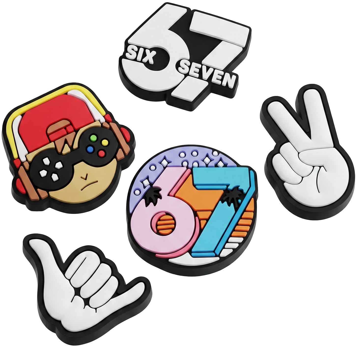 GSMnet Sticker 3D OEM 67 per Custodia Telefono / Tablet, Set 5 pezzi, Multicolore