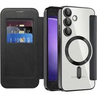 Custodia MagSafe per Samsung Galaxy S23 FE S711, Techsuit, SmartMag Book, Nera — 3