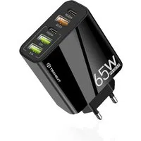 Caricabatterie Rete Techsuit CHC2 PentaXPower, 20W, 3A, 3 x USB-A - 2 x USB-C, Nero — 3