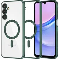 Custodia MagSafe per Samsung Galaxy A15 5G A156 / A15 A155, Techsuit, Luxury Crystal, Verde Scuro — 3