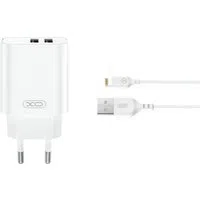 Caricabatterie da Rete con Cavo Lightning XO Design CE34, 12W, 2.4A, 2 x USB-A, Bianco — 3