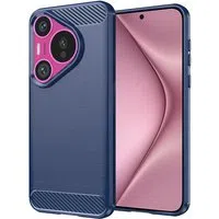 Custodia per Huawei Pura 70, Techsuit, Carbonio, Blu — 3