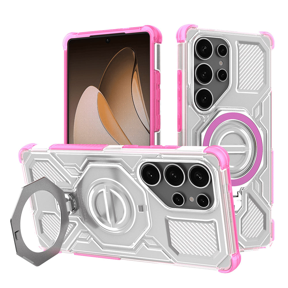 Techsuit Custodia per Samsung Galaxy S25 Ultra S938, Techsuit, Carbon Shield Pro, Rosa