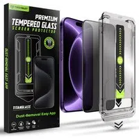 Pellicola protettiva per schermo Privacy Techsuit TitanGlass per Apple iPhone 18 Pro, Vetro temperato, Full Glue