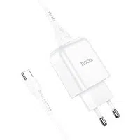 Caricabatterie da Rete con Cavo USB-C HOCO N2, 10W, 2A, 1 x USB-A, Bianco — 3