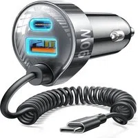 Caricabatterie Auto con Cavo USB-C Lisen, 90W, 3A, 1 x USB-A - 1 x USB-C, Nero YL0223120020 — 3