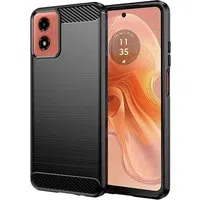 Custodia per Motorola Moto G04s / E14 / G24 Power / G04 / G24, Techsuit, Carbonio, Nera — 3