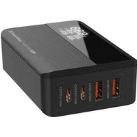 Caricabatterie Stazione ColorWay Display, 100W, 5A, 2 x USB-A - 2 x USB-C, Nero — 3