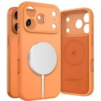 Custodia MagSafe per Apple iPhone 17 Pro, Tech-Protect, Silicone, Arancione — 3