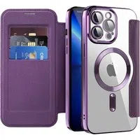 Custodia MagSafe per Apple iPhone 13 Pro Max, Techsuit, SmartMag Book, Viola — 3