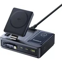 Caricatore Stazione Baseus Nomos QI 5in1, 140W, 5A, 1 x USB-A - 2 x USB-C, Nero P10170902123-00 — 3