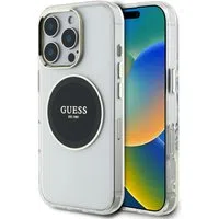 Custodia MagSafe per Apple iPhone 16 Pro, Guess, IML Metal Colored Circle, Nera — 3