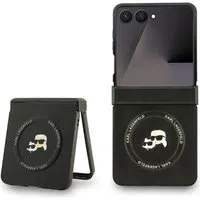 Custodia MagSafe per Samsung Galaxy Z Flip7 F766, Karl Lagerfeld, Karl & Choupette Pins, Nera — 3
