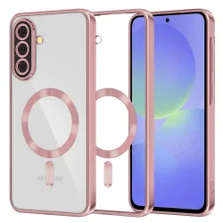 Custodia MagSafe per Samsung Galaxy A56 A566 / A36 A366, Techsuit, Luxury Crystal, Rosa