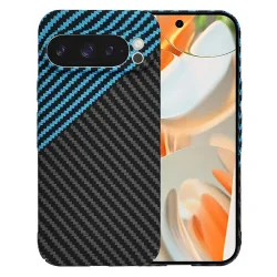 Custodia per Google Pixel 9 Pro, Techsuit, Carbonite FiberShell, Nero Bleu