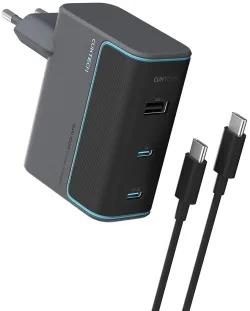Caricabatterie da Rete con Cavo USB-C Cuktech, 100W, 5A, 1 x USB-A - 2 x USB-C, Grigio CUKAD1003EUG