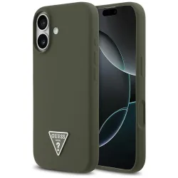 Custodia MagSafe per Apple iPhone 17, Guess, Logo Triangolo, Kaki