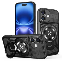 Custodia per Apple iPhone 16, Techsuit, RuggedCam, Nera